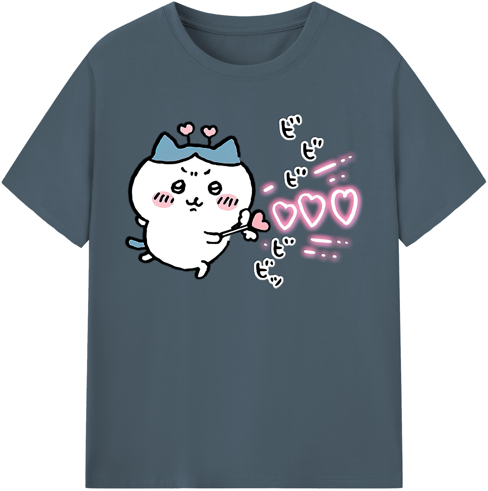 （画像用） ちいかわ ハチワレ Chii-kawa hachiware 綿100％半袖Tシャツ（フロントプリント）